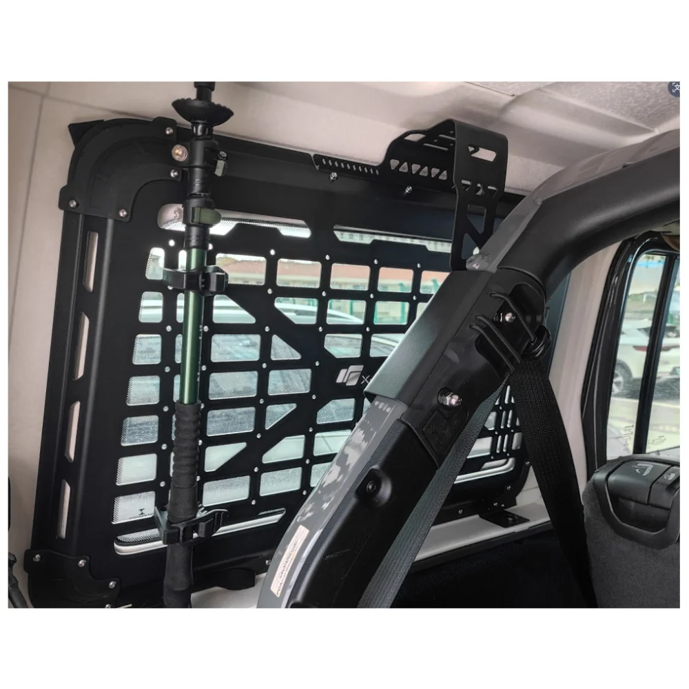 VAN009 Aluminum Rear Side Window MOLLE Panel Storage Organizer For Jeep Wrangler JL 2018-2026 4-Door Only