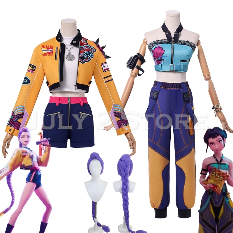 Disfraz de K-Pop Rumi Zoey, peluca de cazadores de demonios, ropa de escenario para mujeres, grupo de Halloween para niñas, Huntrix Idol, traje de juego de rol, película