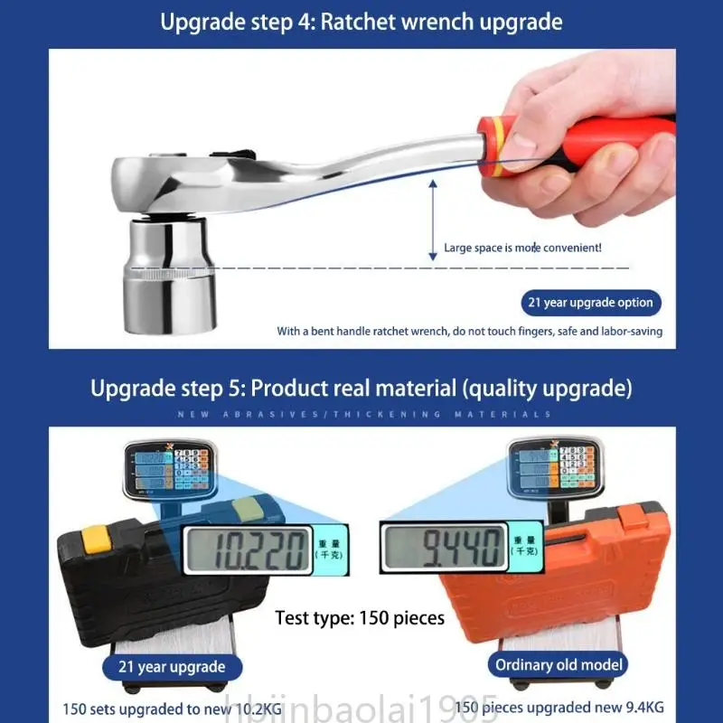 E74E Socket Combination Caspetti a cricchetto a cricchetto per utensili per attrezzi riparazione auto per autoietta