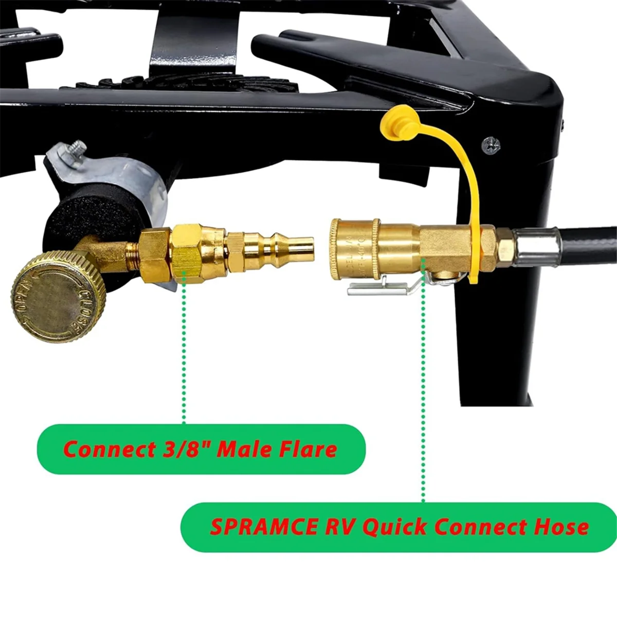 12 Ft Quick Connect Propane Hose for Rv to Grill, with 1/4 Inch Quick Key Connect Plug X 3/8 Inch Female Flare