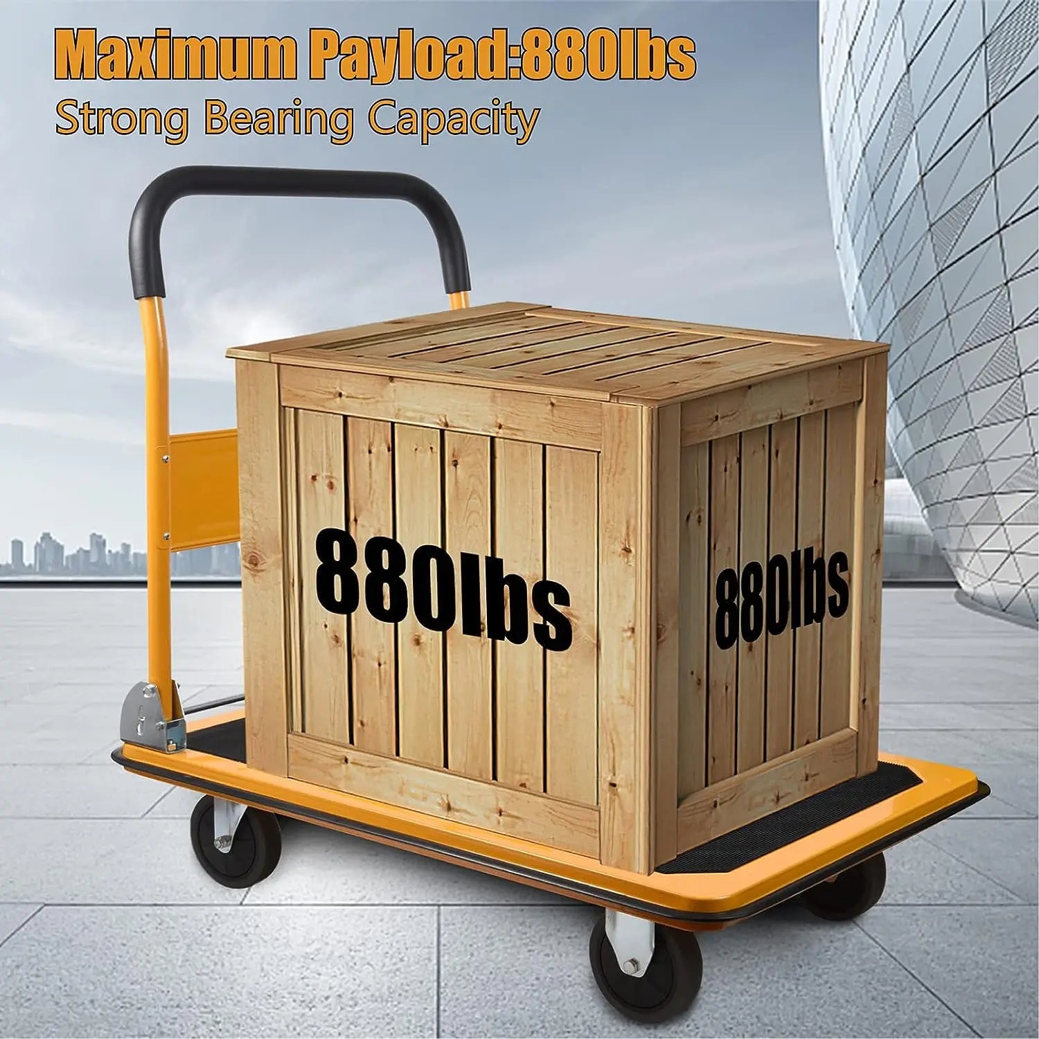 Trolley Large size foldable Dolly cart is easy to move and store