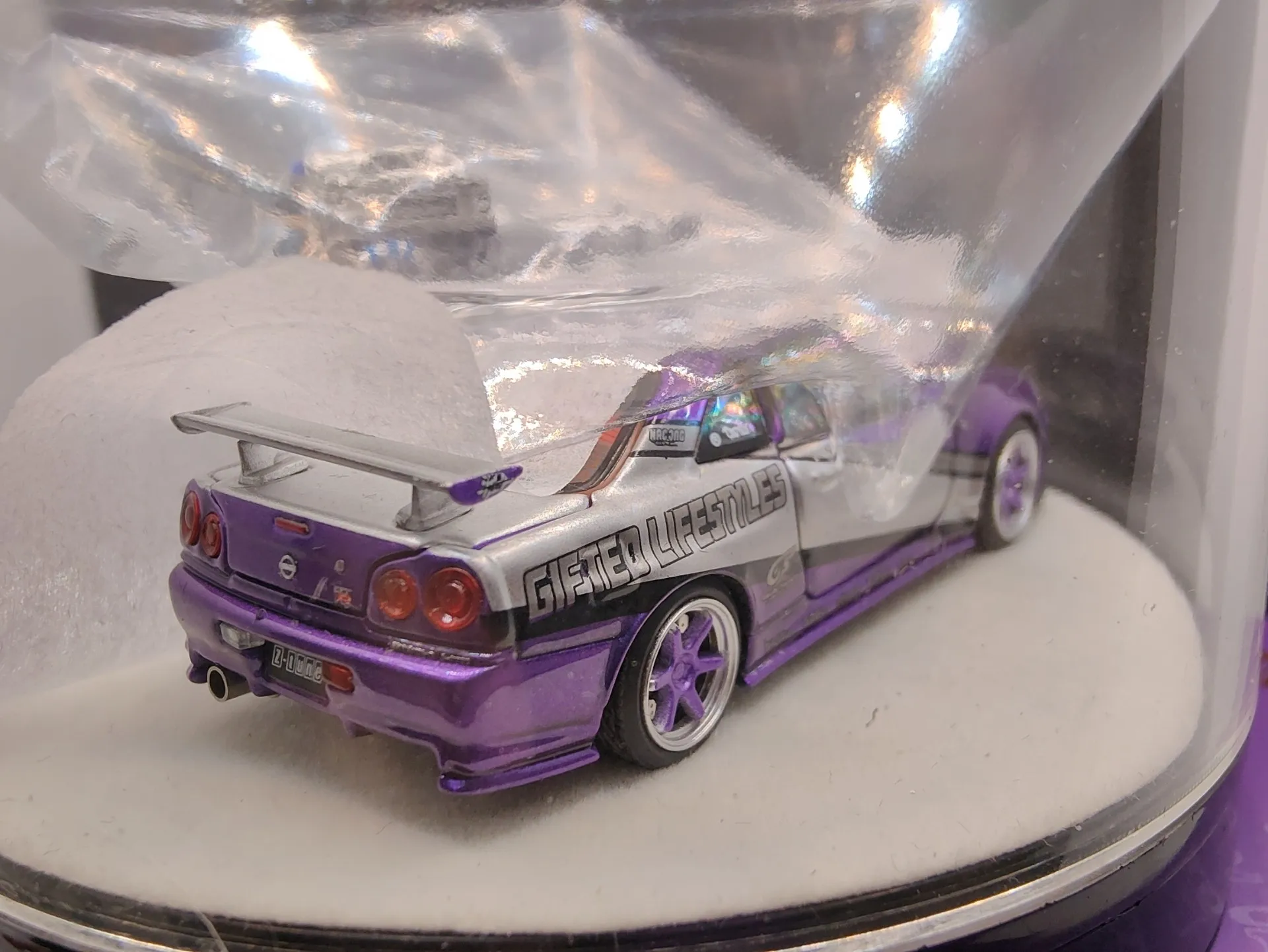 PGM 1:64 GTR R34 Z-tune 2025 HEC Candy Purple Simulation Limited Edition All Open Alloy Metal Static Car Model Toy Gift