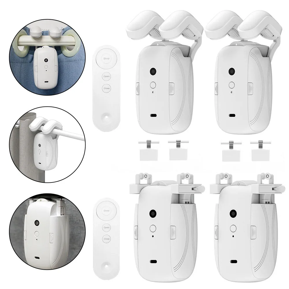 Ouvre-Rideau Électrique avec Télécommande, Commande existent, Silencieux, pour Maison Intelligente, en Plastique