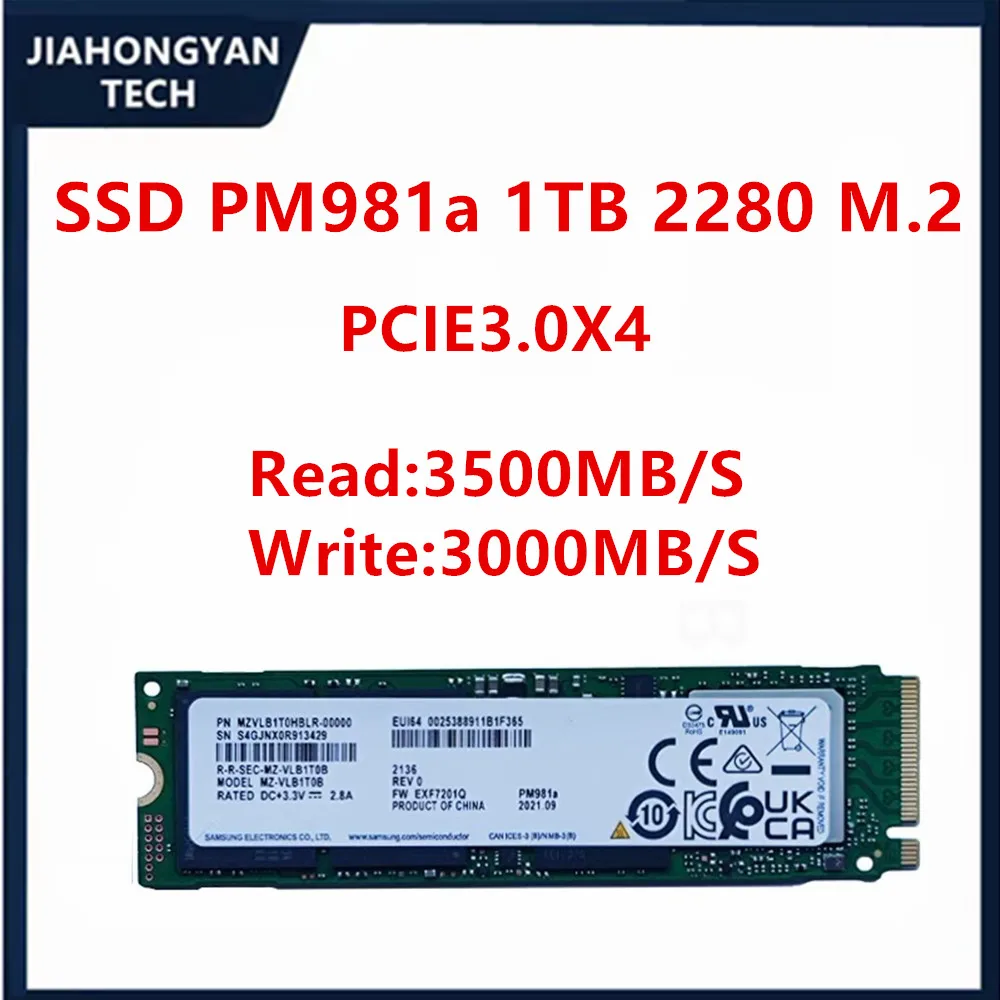 

Original For Samsung PM981a 1T M.2 PCIe NVME M.2 Solid State Drive Laptop New