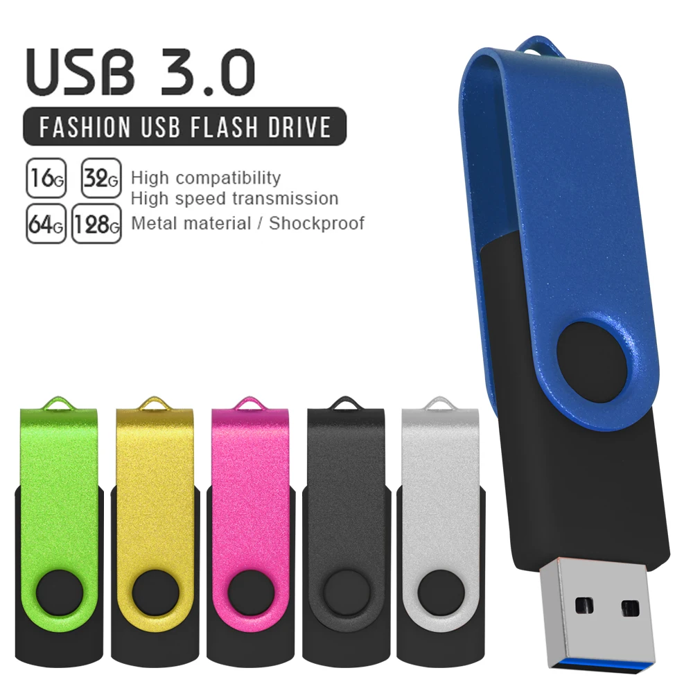 

Metal USB 3.0 Pendrive Memory Stick 4GB 8GB 16GB 32GB 64GB USB Flash Drive Pen Drive USB Stick 128GB Rotatable Mini U Disk