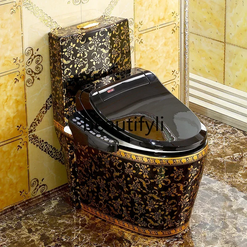 

FG10European smart gold toilet retro black toilet fully automatic drying instant toilet