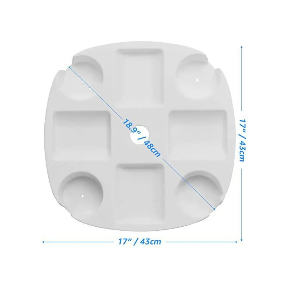 원형 비치 우산 테이블 트레이, 컵 홀더 4 개, 플라스틱 우산 테이블 컵 홀더, 해변 수영장 스낵 그리드 4 개
