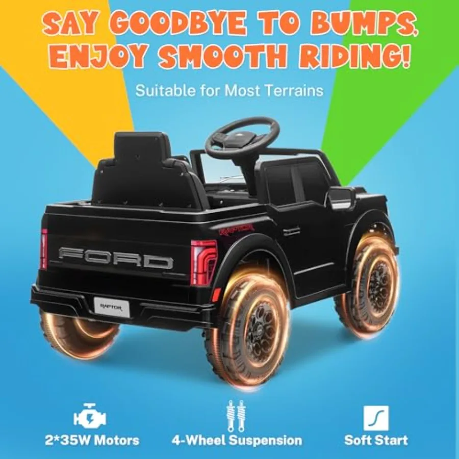 รถบรรทุกเด็กขับได้ 12V, รถยนต์ไฟฟ้าสำหรับเด็กเล็กพร้อมรีโมทคอนโทรล, ของเล่นรถยนต์เด็กขับได้พร้อมไฟ LED, เพลงบลูทูธ, ระบบล็อค