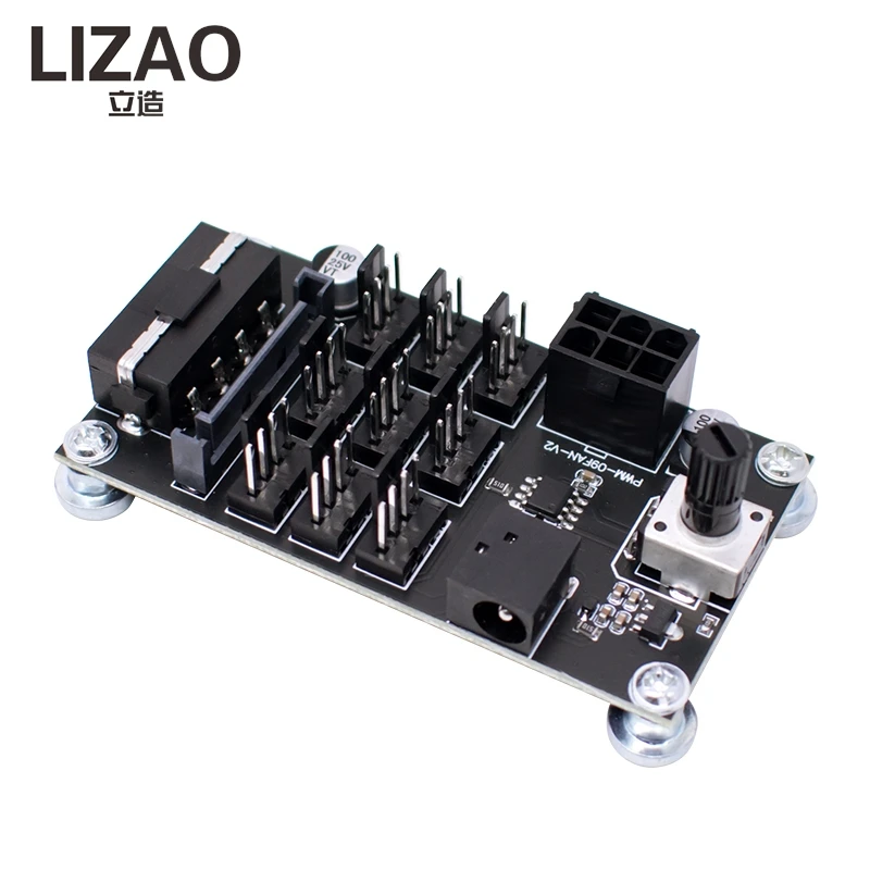 9-Way PWM Fan Speed Controller, High-Power PC Case Fan Hub with SATA Power, Noise Reduction for Graphics Card Cooling System