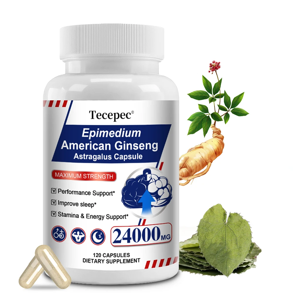 Ginseng & Astragalus Capsules, Supports Strength, Endurance & Energy, Promotes Sleep, Natural Immune Support, 30/60/120 Capsules