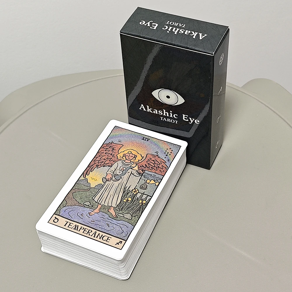 Akashic Eye Tarot 10.3*6cm 78 Pcs Tarot Cards Reverse Pictorial Display on Each Card