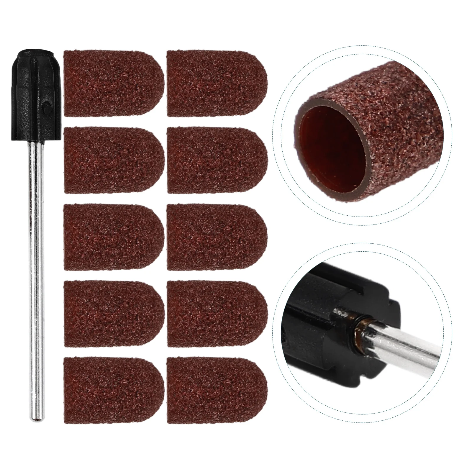 Slijpkoppen Accessoires 7x13 Bruin Nagelboor Schuurbits Manicure Gereedschap Polijstkoppen voor DIY Nail Art Salons Spa Duurzaam
