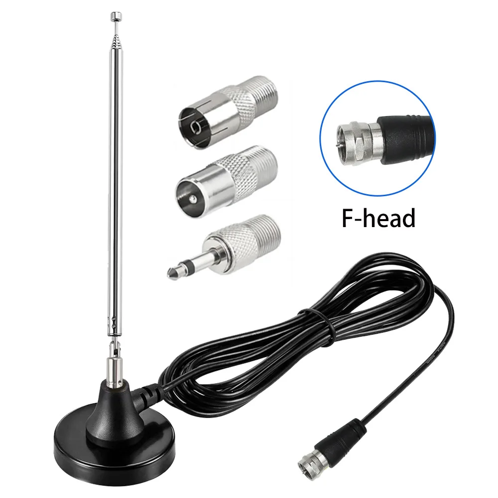 High Gains FM Telescopic Antennas 75 ohm DAB FM Antennas Indoor M Radio Antennas with 3 Adapter for Digital FM Radio
