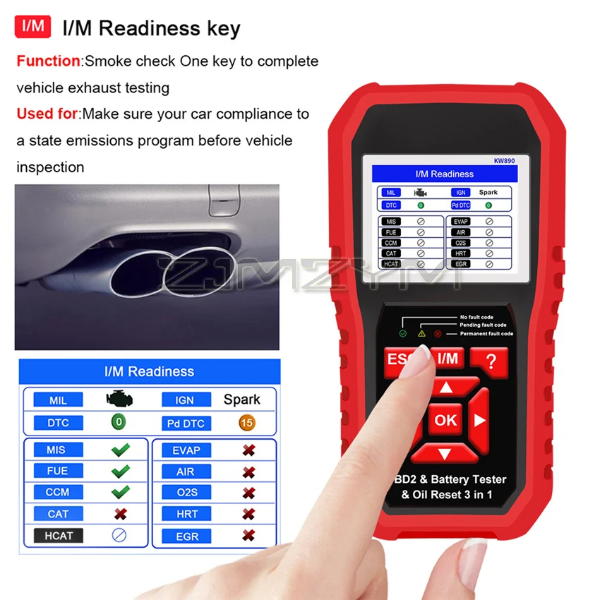 ماسح ضوئي للسيارة ثلاثة في واحد ، جهاز اختبار البطارية ، يدعم النظام إكس بي ، WIN7 ، WIN8 ، WIN10 ، KW890 ، 7 لغات #4