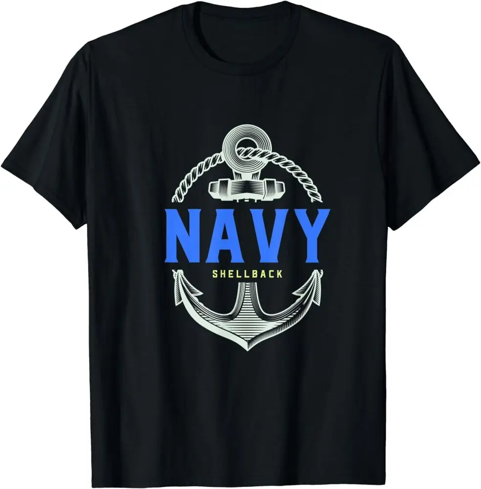 GusseaK  Shellback Salty Sailor Anchor Vintage T-Shirt  High Quality 100%Cotton Short Sleeve