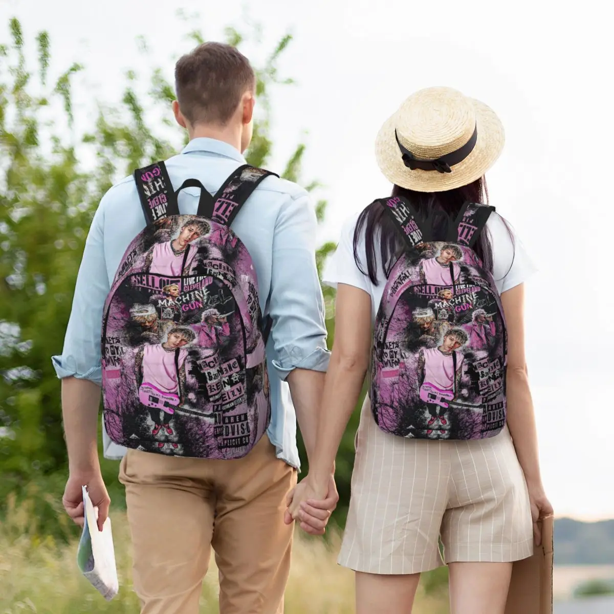 Rapper MGK M-Machine Gun K-Kelly Student Backpack School Bag Hiking Travel Daypack for Boys Girls Bookbag Shoulder Bags