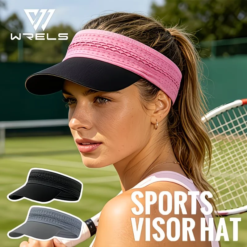 WRELS Summer Sun Protection Peaked Cap Unisex Solid Color Sun Caps Outdoor Sports Running Sun Hat Tennis Baseball Golf Visor Hat