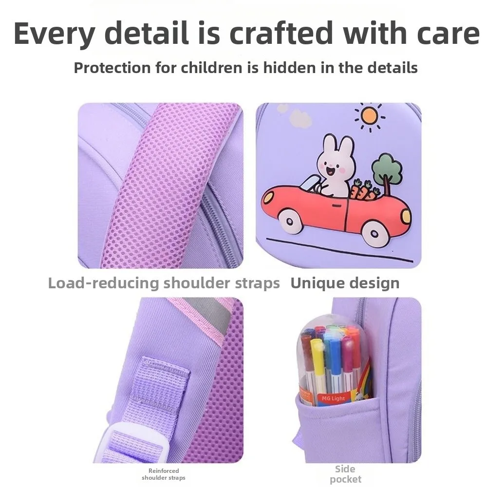 Excavator/Rabbit Schoolgirl Backpack Lightweight Double Shoulder Toddler Backpack Large Capacity Kids Backpack Nursery School