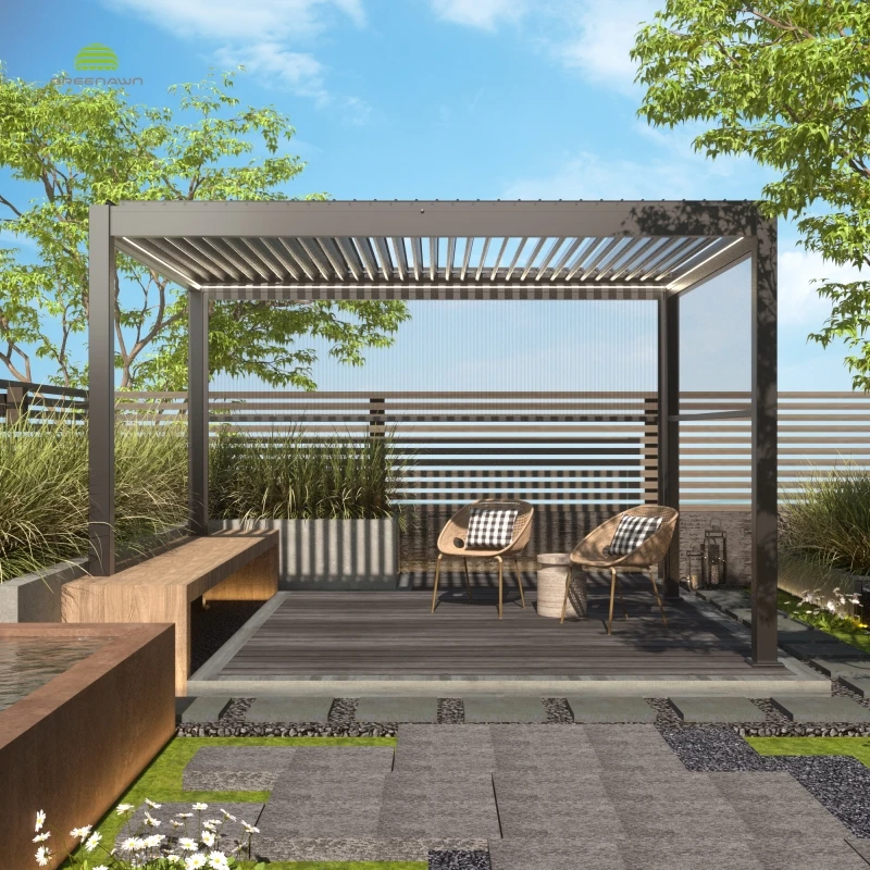 

Electric Opening Louvered Roof Waterproof Garden Pergola Outdoor Pergola Bioclimatique