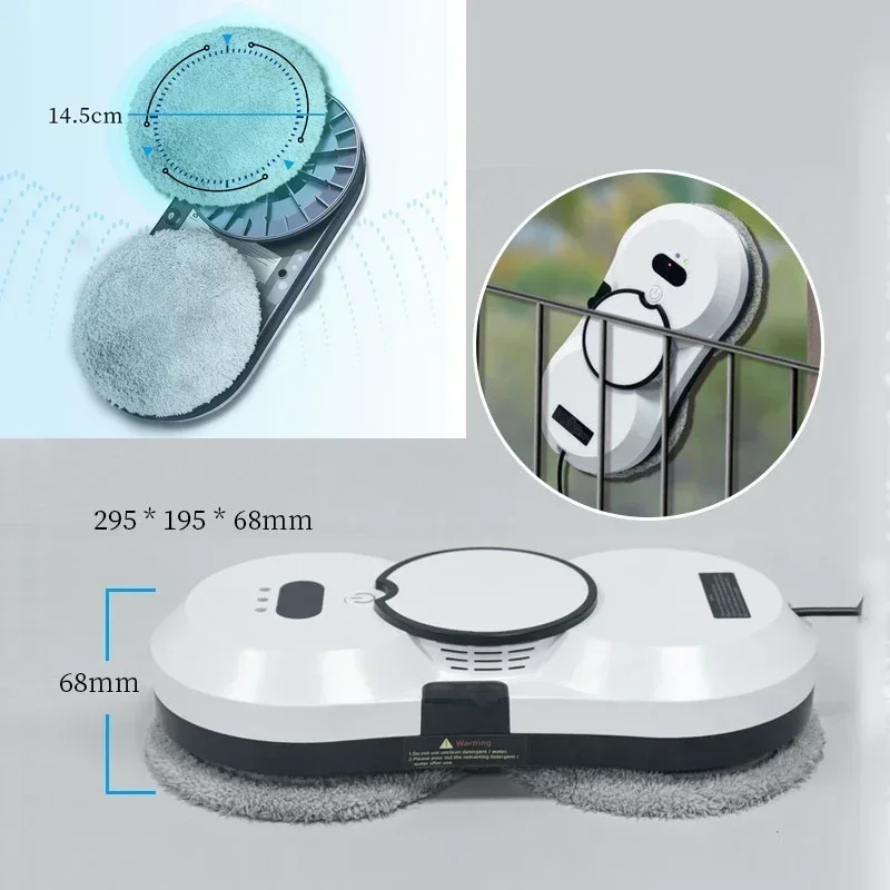 Robot de limpieza de ventanas, aspiradora con Control remoto grande, pulverizador de succión, eléctrico, anticaída