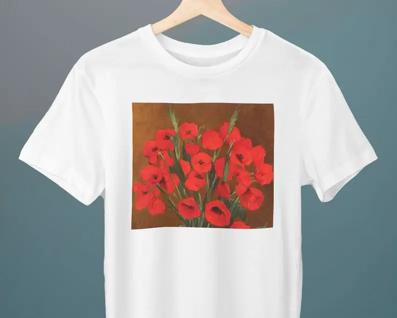 Poppies II, Stefan Luchian Painting, Unisex T-Shirt, Art T-Shirt, Flowers, Gift for Her, Gift for Him, Art Lover Gift