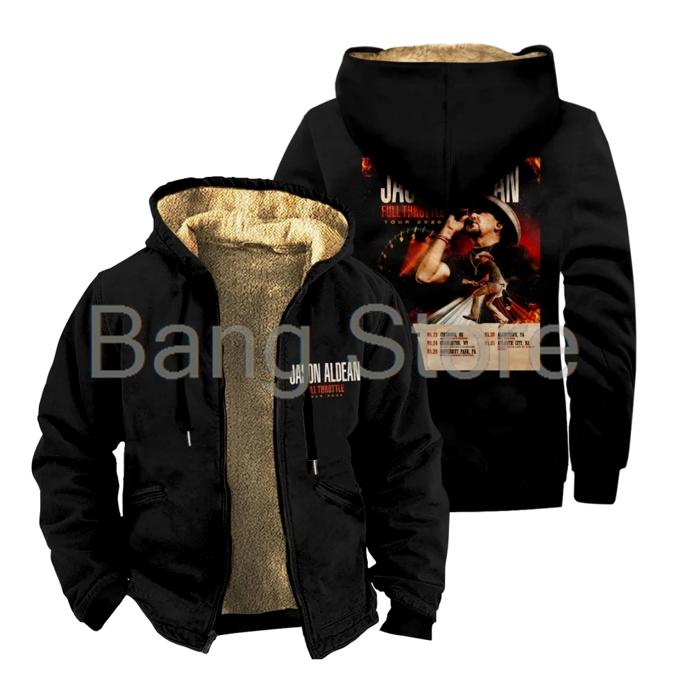 

Куртка-парка Jason Aldean 2026 Full Throttle Tour на молнии, утепленная, с длинным рукавом, для мужчин и женщин, зимняя, уличная одежда