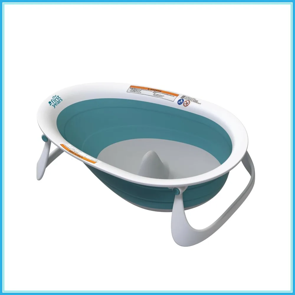 

Collapsible Baby Bathtub - 2-Position Grow with Me Design - Lightweight & Portable Travel Tub for Infants 0-18 Months