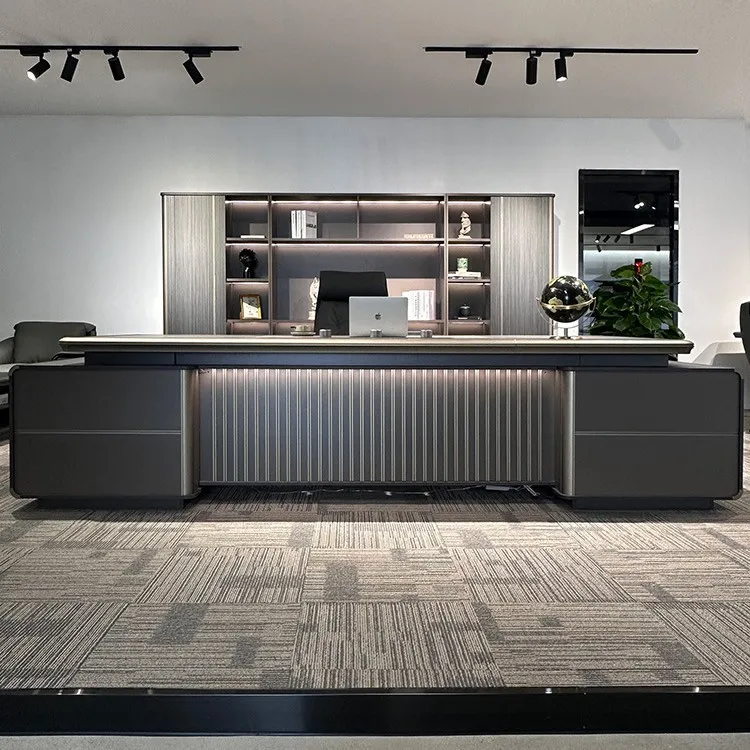 

President's table Boss table Desk simple modern office high-end light luxury