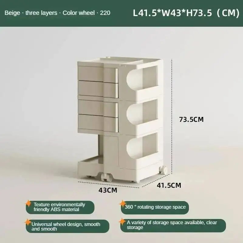 Storage Simple Multi-functional Nordic Cabinet Style Movable Trolley Snack Storage Cabinet Internet Celebrity Bedside Table