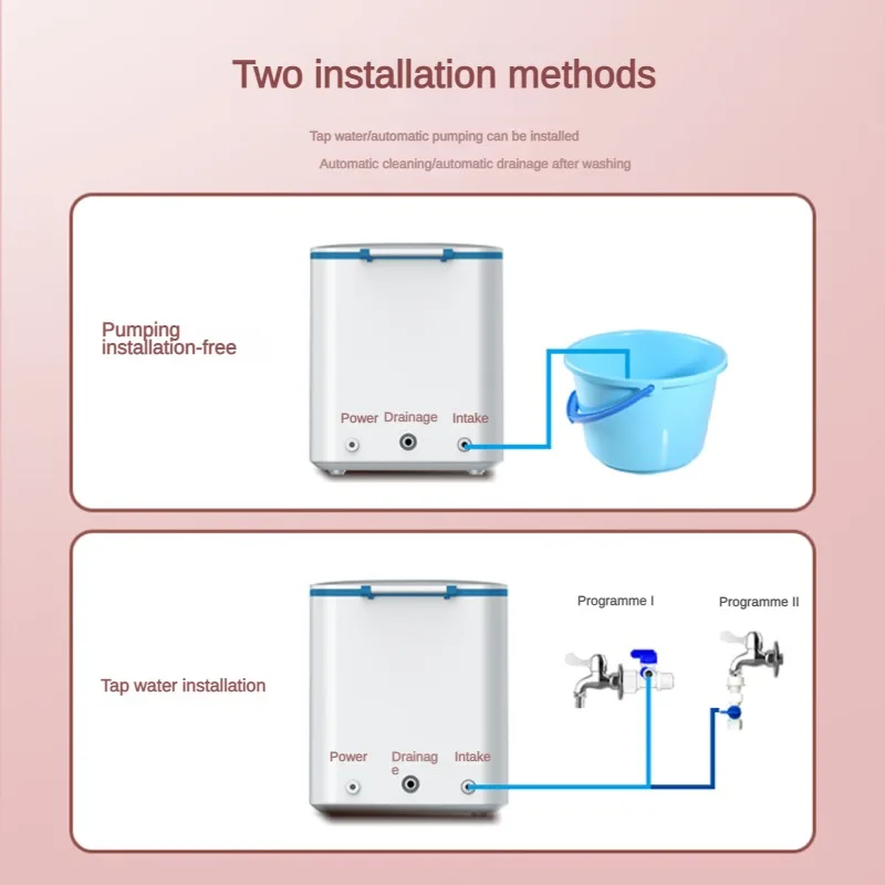 Mini máquina de lavar roupa doméstica, Totalmente automático, Portátil, Pequeno, Eletrodomésticos, Roupa interior, Meias, Casa, Dormitório
