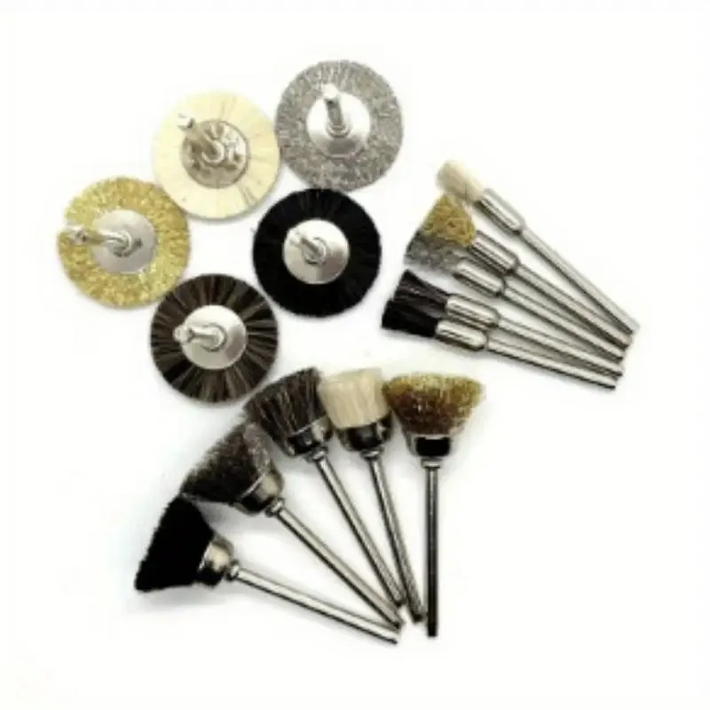 15PCS Multi Material Rotating Wire Wheel Polishing Brush Set for Electric Drill Home Decoration Cleaning Tool