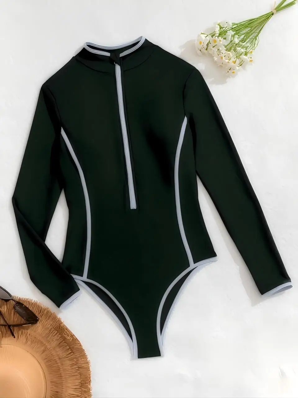 

Цельный купальник-боди с длинным рукавом для серфинга 2026: Женский гидрокостюм для дайвинга, рашгард, пляжная одежда