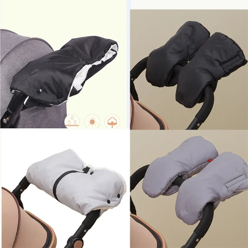 Winter Pram Hand Muff Baby Carriage Pushchair Warm Fur Fleece Hand Cover Wind Waterproof Cart Muff Glove Stroller Accessories