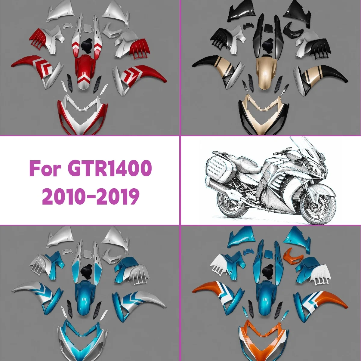 Für GTR1400 GTR 1400 2010-2019 10-19 Kunststoff-Spritzguss-Motorradverkleidungssatz Einzigartiges Design Verkleidungen