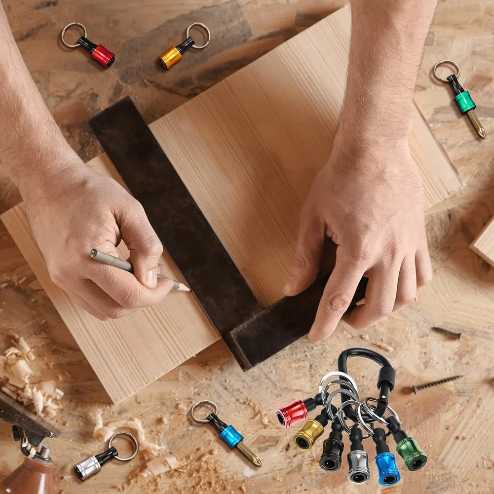 Porte-foret à tige hexagonale de 1/4 pouces, barre d'extension porte-clés, alliage d'aluminium, jeu de porte-embouts de tournevis à pivot magnétique