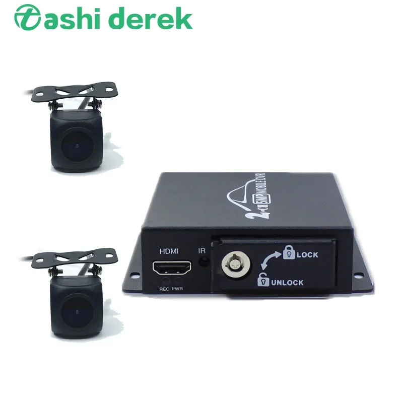 Car Vehicle Mobile DVR Support AHD CVBS Cameras Dual SD Card Slot Automatic Motion Detection Mini 2channel DVR HDMI Video Output