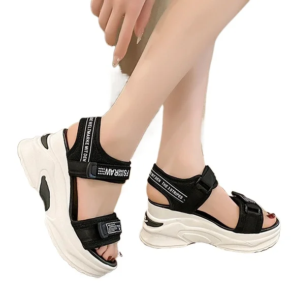 Summer Platform Sandals New Internal Increase Muffin High Heel Wedge Sandals Women\'s Shoes