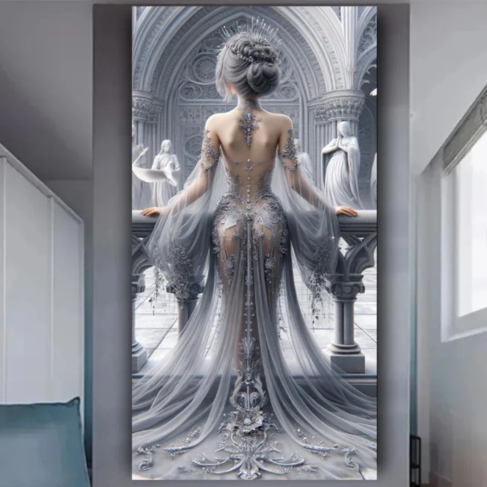 Ethereal Eleganct Lady,Dreamlike Space,5DDiy Diamond Painting Large Size Full Square Round Diamond Mosaic Embroidery Wall Decor