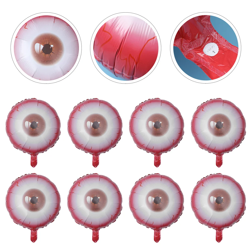 8 Pcs Premium PE Round Decorative Halloween Balloon Eye Style Party Decor Eye Props for Home Bar Club Photo Shoot