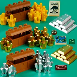 MOC Prezioso Depositi Building Blocks Tesoro Mappa dei Pirati Minerale d'oro Scatola di mattoni in argento Mattoni di diamanti Giocattoli Regalo