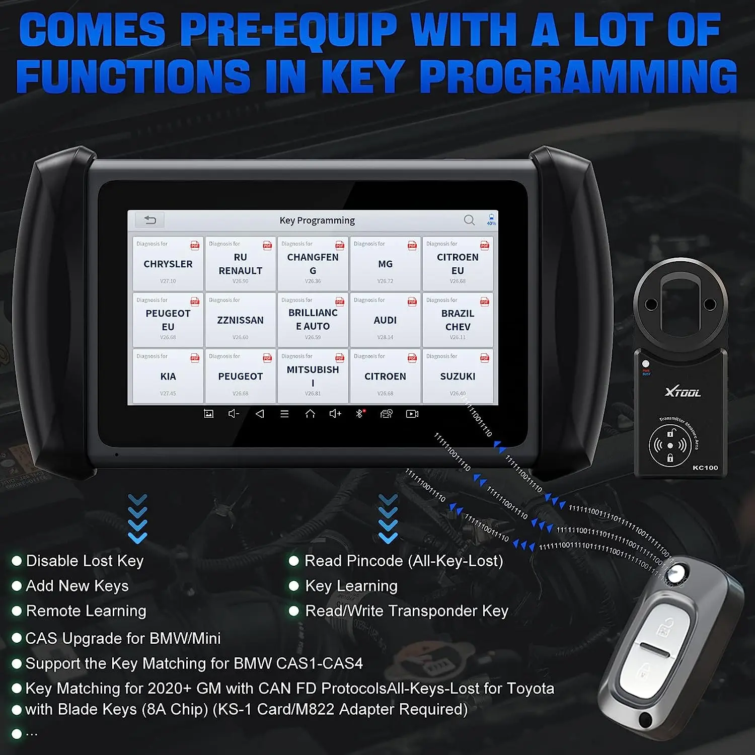 2024 Key Programmer Tool:Xtool Inplus Ik618 Automotive Scanner, Ecu Coding, Active Test ,For Toyota,Free Br/Ru/Eu car software