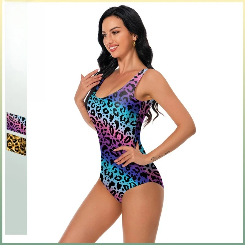 

Adult Women 3D Printing Bikini Tie Dye One-Piece Swimsuit Gradient Colors Sexy Backless Bathing Suit New Beachwear Jumpsuit