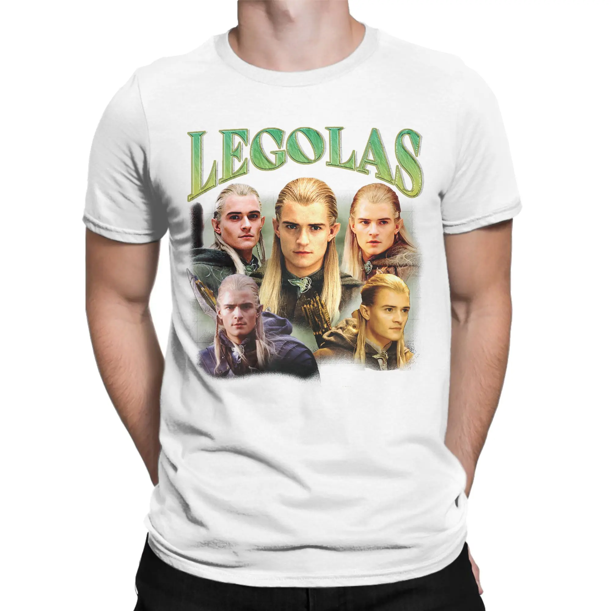 Men Women's T-Shirt L-Lords R-Rings Legolas Elf Vintage 100% Cotton Tee Shirt Short Sleeve  T Shirt Crewneck Tops Plus Size