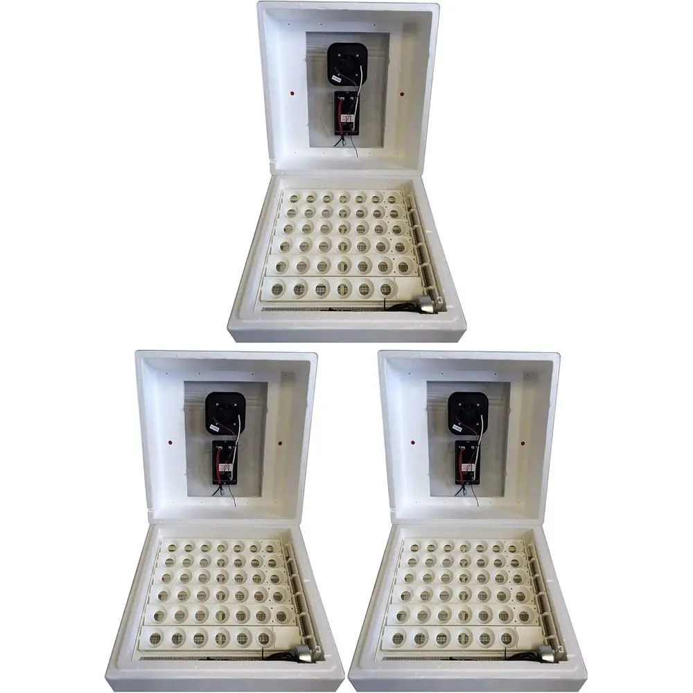 

arm Innovat2450 Heated Digital Circulated Air Intor with Automatic Egg Turner or Improved Egg ing o Up To 41 Eggs, White (3 Pack
