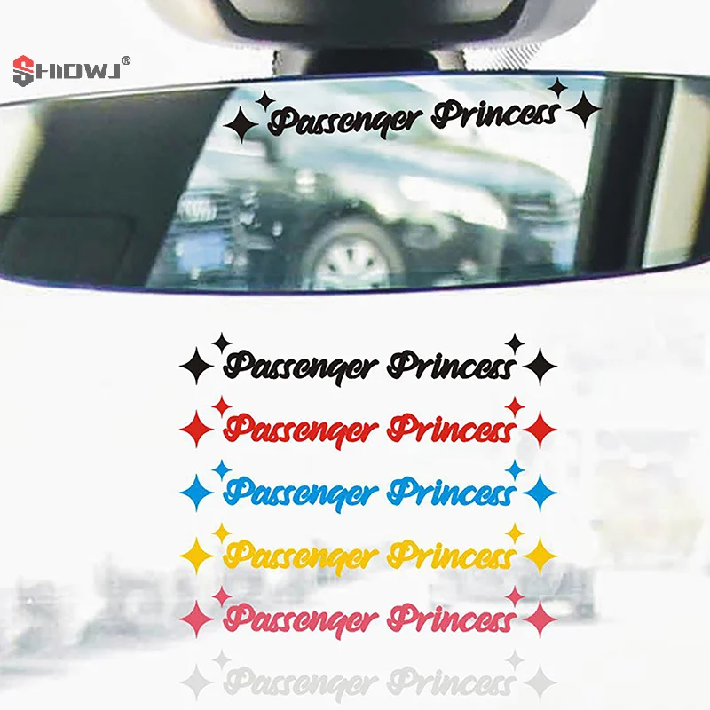 Passenger Princess Star Mirror Decal Sticker Personalized Car Stickers Reverse Mirror Decor Rearview Mirror Car Vinyl Decal