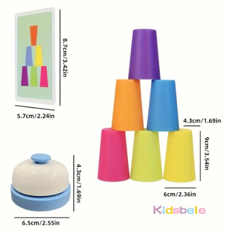Juego de entrenamiento clásico con bloques apilados, juego de fiesta Montessori, educativo, iluminación intelectual, taza apilable, juguete de velocidad para niños