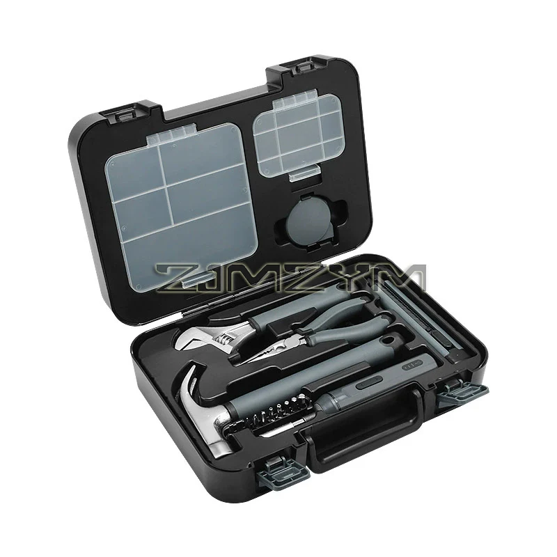 Household Hardware Toolbox Electric Screwdriver Hand Tools Multi-Functional Daily Home Repair Tools Combination Sets