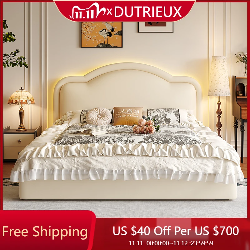 

Soft Safe Bed Space Saving Beauty Wooden Floor Double Bunk Trendy Unique Bedroom King Size Bed Design Cama Office Furniture