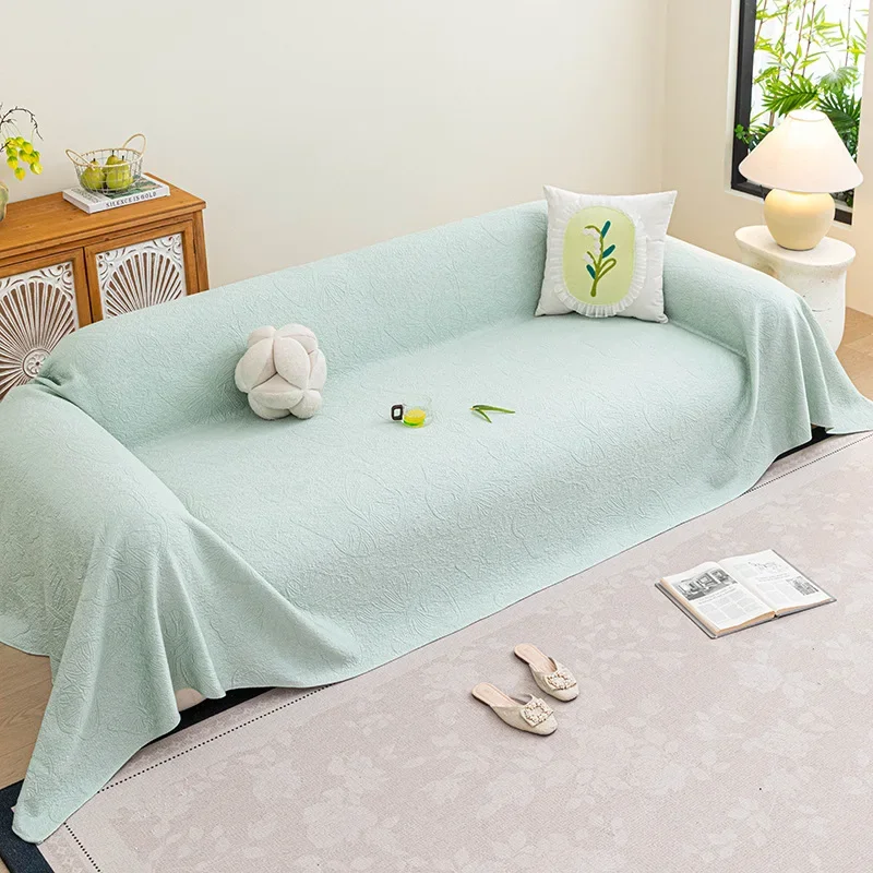 Ice Silk Cooling Sofa Cover Summer Breathable Couch Protector Full Coverage Butterfly Jacquard Soft Cool Sofa Towel Sofa Blanket