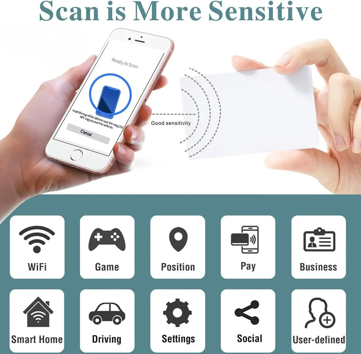 2-20Pcs Ntag216 Ntag215 Ntag213 Blank NFC Cards PVC Tags NFC215 13.56Mhz TagMo Waterproof RFID NFC PVC Keycard Phone 504 Bytes